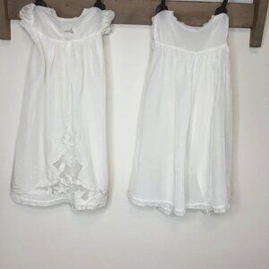 VTG Baby Christening Gown Sheer Lace Heirloom Baptism Dress Infant White 0-3 M